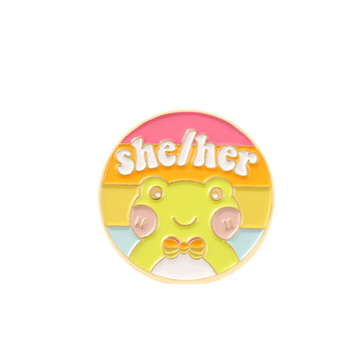 She/Her Frog Pin