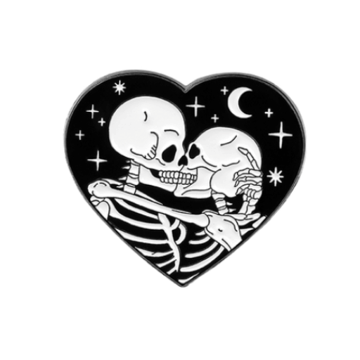 Skeleton Kiss Pin