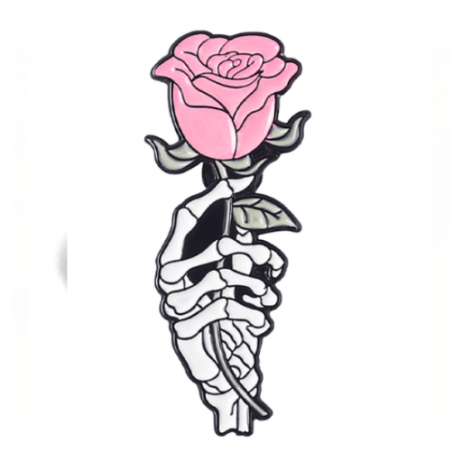 Skeleton Rose Pin