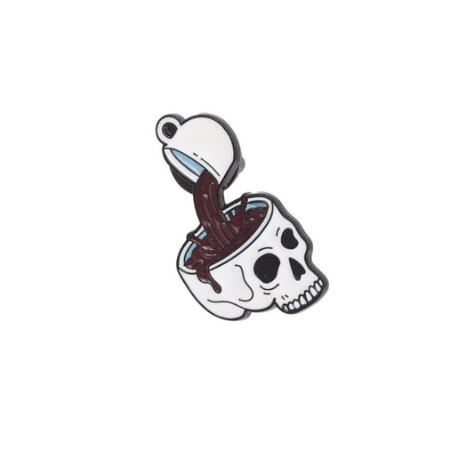 Skull & Spilled Coffee Pin