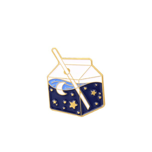 Starry Sky in a Milk Carton Enamel Pin