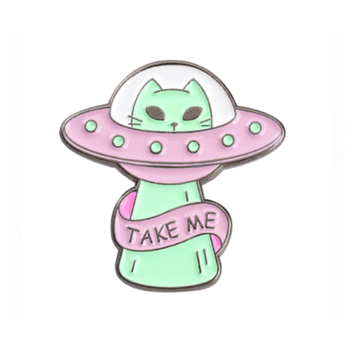 Take Me Alien Cat Pin