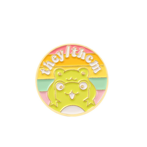 They/Them Frog Pin