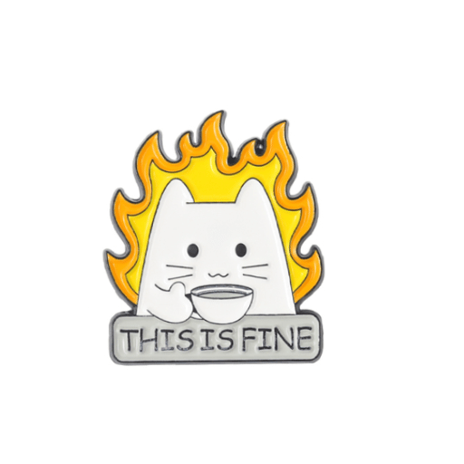This is Fine Coffee Cat Pin