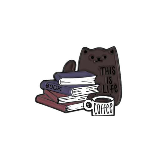 This is Life Coffee Cat Pin