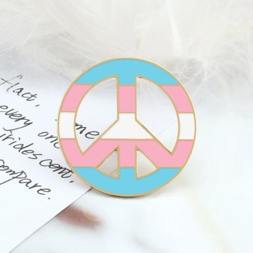 Trans Peace Symbol Pin