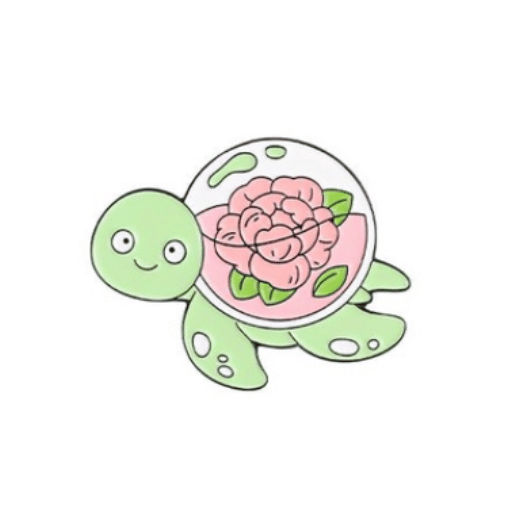 Turtle Flower Pin