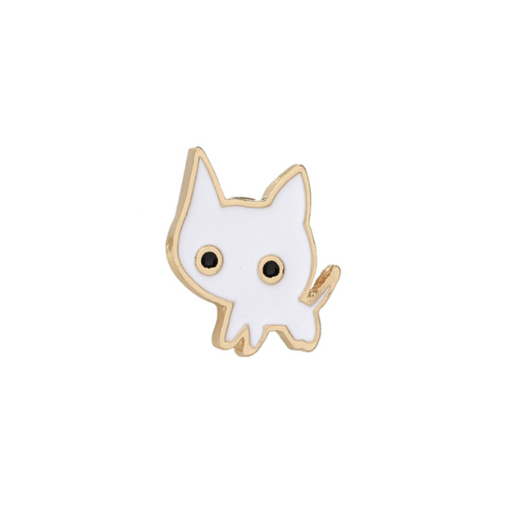 White Gold Cat Pin