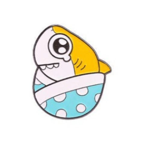 Yellow Blue Spot Shark Pin