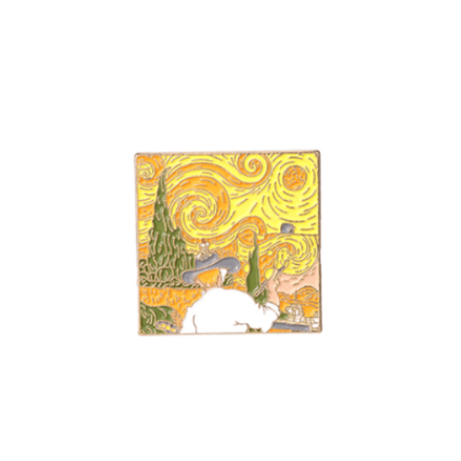 Yellow Orange Oil Painting Pin