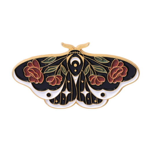 Floral Moth Enamel Pin