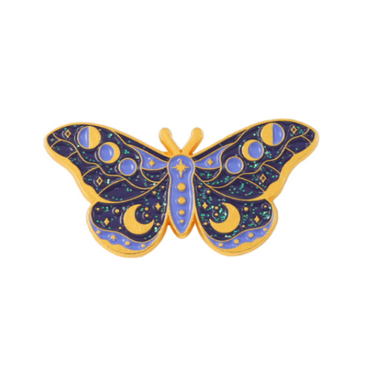 Astrology Moon Butterfly Enamel Pin