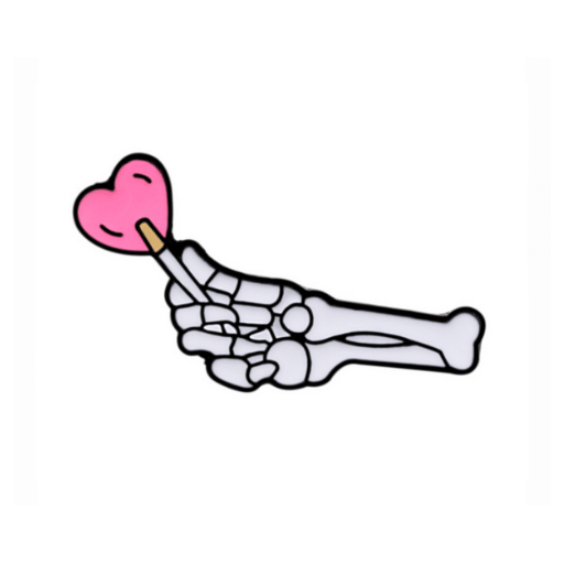 Skeleton Heart Enamel Pin