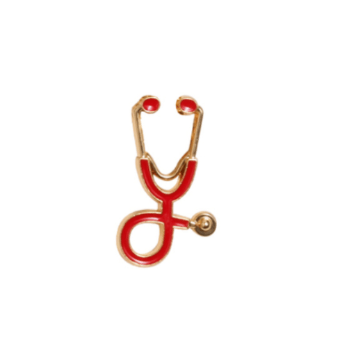 Doctors Medical Enamel Pin Red